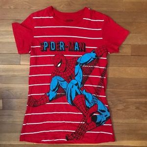 Spider-Man striped comic book shirt